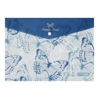 Папка-конверт "Buromax" №BM.3943-02 А4 Arabeski на кнопці,матов. напівпрозор.,синя(12)