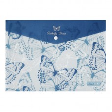 Папка-конверт "Buromax" №BM.3943-02 А4 Arabeski на кнопці,матов. напівпрозор.,синя(12)