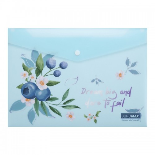 Папка-конверт "Buromax" №BM.3943-52 А4 Arabeski на кнопці,матов. напівпрозор.,чароіт