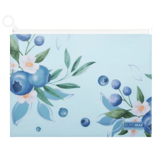 Папка-конверт"Buromax"№BM.3948-17А4 Arabeski на zip-блискавці,матов.напівпрозор.,мор.хвиля