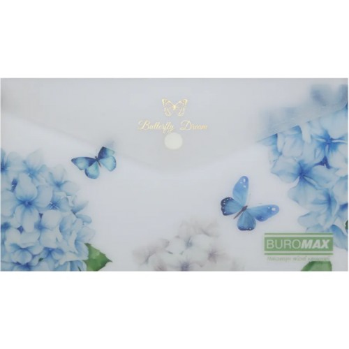 Папка-конверт "Buromax" №BM.3952-00 DL Arabeski на кнопці,матов. напівпрозор.