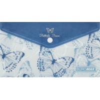 Папка-конверт "Buromax" №BM.3952-02 DL Arabeski на кнопці,матов. напівпрозор.,синя