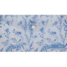 Папка-конверт "Buromax" №BM.3952-14 DL Arabeski на кнопці,матов. напівпрозор.,блакитна