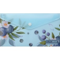 Папка-конверт "Buromax" №BM.3952-17 DL Arabeski на кнопці,матов.напівпрозор.,морська хвиля