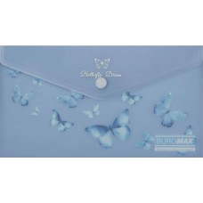 Папка-конверт "Buromax"№BM.3952-45 DL Arabeski на кнопці,матов.напівпрозор.,синій електрик