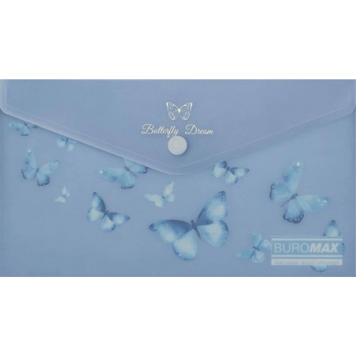 Папка-конверт "Buromax"№BM.3952-45 DL Arabeski на кнопці,матов.напівпрозор.,синій електрик