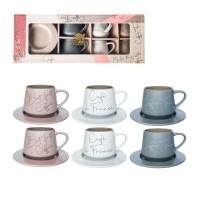 Сервіз чайний керам. 12предм. (6чаш. 210мл+6бл.) "Кав'ярня" №15101/S&T/(6)