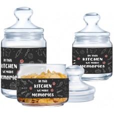 Набір банок для сип. продуктів скло Luminarc. Club KITCHEN MEMORIES 0,5х0,75х1л X1073