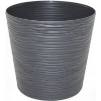 Горщик квітковий пласт. "Ф'южн" d23,5х22см 6л граніт,низький,зі вставкою №0263/Алеана/(8)