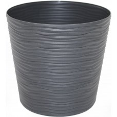 Горщик квітковий пласт. "Ф'южн" d23,5х22см 6л граніт,низький,зі вставкою №0263/Алеана/(8)