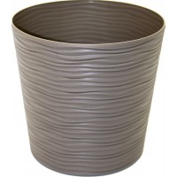 Горщик квітковий пласт. "Ф'южн" d23,5х22см 6л капучіно,низький,зі вставкою №0292/Алеана/