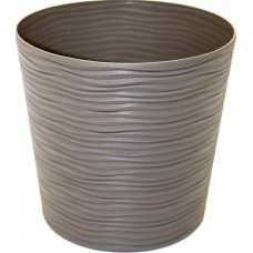 Горщик квітковий пласт. "Ф'южн" d23,5х22см 6л капучіно,низький,зі вставкою №0292/Алеана/