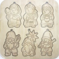 Набір "Гноми українські" 6шт 20х20см фанера