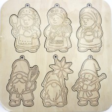 Набір "Гноми українські" 6шт 20х20см фанера