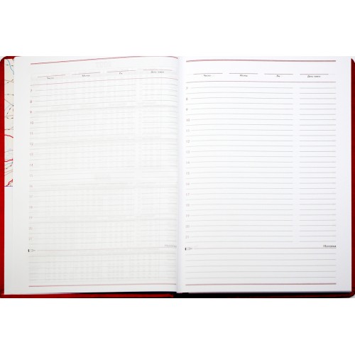 Щоден. А5 "Economix" недат. Nebraska червоний, з тисненням "Герб" №E22061-03(20)