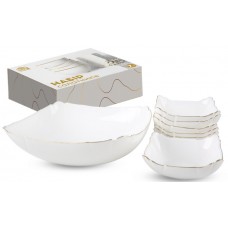 Набір салатників скло "Золотий кант" (7шт)(1шт-1,5л,6-200мл №30098-05/S&T/(6)