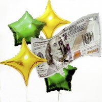 Набір кульок повітр. фольг. "100$" 5шт №ТХ-419(10)