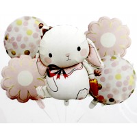 Набір кульок повітр. фольг. "Білий кролик" 5шт(10)