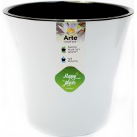 Горщик квітковий пласт. "Арте" d19,5х17,5см 3,5л білий-чорний №ART35WHT/BL/4345(30)