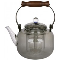 Заварник для чаю скло 1000мл "Smokey Grey" з дерев'яною ручкою та з фільтром№992-529Bonadi