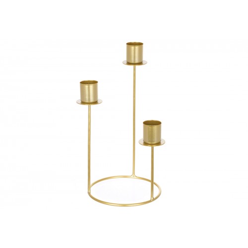 Підсвічник метал. 12х23см на 3свічки,золото №992-351/Bonadi/
