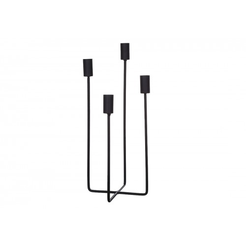 Підсвічник метал. 15х15х36см,чорний №133-003/Bonadi/