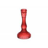 Підсвічник скло "Crystal" 9,5х17см (для тонкої свічки) червоний винний №133-017/Bonadi/