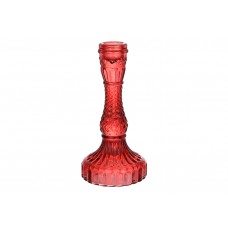 Підсвічник скло "Crystal" 9,5х17см (для тонкої свічки) червоний винний №133-017/Bonadi/