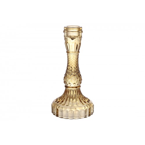 Підсвічник скло "Crystal" 9,5х17см (для тонкої свічки) янтарно-коричневий №133-014/Bonadi/