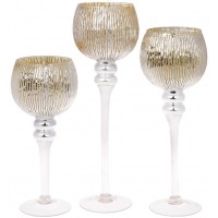 Підсвічник скло 30см шампань №527-712/Bonadi/