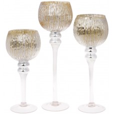 Підсвічник скло 30см шампань №527-712/Bonadi/