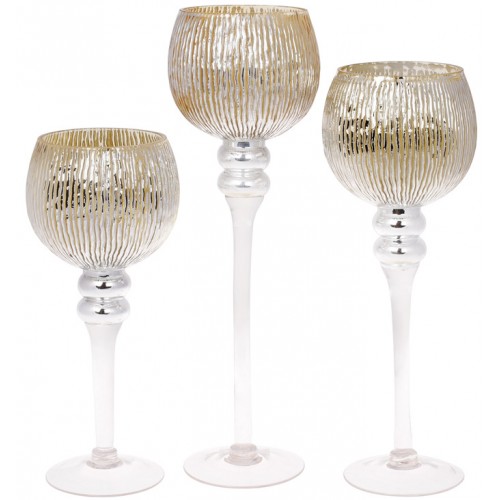 Підсвічник скло 30см шампань №527-712/Bonadi/