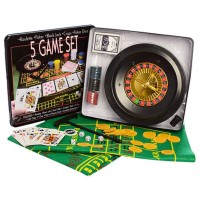 Гра наст. Покер 5в1,рулетка,фішки,карти,кубики,сукно 2шт,в кор-ці (метал) D25354(8)