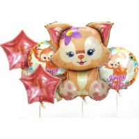 Набір кульок повітр. фольг. "Лисичка" 5шт №ТX-330(10)