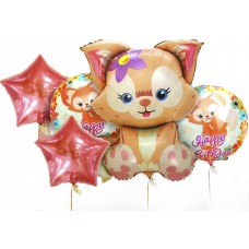 Набір кульок повітр. фольг. "Лисичка" 5шт №ТX-330(10)