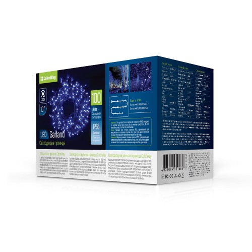 Гірлянда електрич. вулична ColorWay 100LED блакитний L-10м IP65 №74241