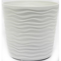 Горщик квітковий пласт. "Ф'южн" d12х11см 0,6л білий,низький,зі вставкою №0179/Алеана/(8)