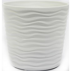Горщик квітковий пласт. "Ф'южн" d12х11см 0,6л білий,низький,зі вставкою №0179/Алеана/(8)