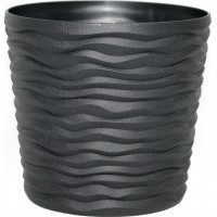 Горщик квітковий пласт. "Ф'южн" d12х11см 0,6л граніт,низький,зі вставкою №0324/Алеана/(8)