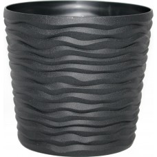 Горщик квітковий пласт. "Ф'южн" d12х11см 0,6л граніт,низький,зі вставкою №0324/Алеана/(8)