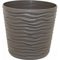 Горщик квітковий пласт. "Ф'южн" d12х11см 0,6л капучіно,низький,зі вставкою №0261/Алеана/