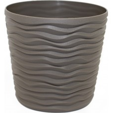 Горщик квітковий пласт. "Ф'южн" d12х11см 0,6л капучіно,низький,зі вставкою №0261/Алеана/