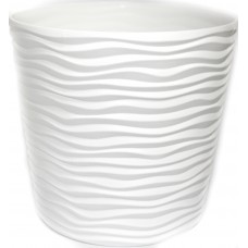 Горщик квітковий пласт. "Ф'южн" d16х14,5см 1,6л білий,низький,зі вставкою №0186/Алеана/(6)