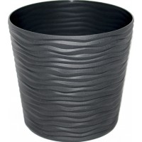 Горщик квітковий пласт. "Ф'южн" d16х14,5см 1,6л граніт,низький,зі вставкою №0300/Алеана/