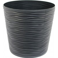 Горщик квітковий пласт. "Ф'южн" d20х18см 3,5л граніт,низький,зі вставкою №0287/Алеана/(10)