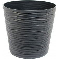 Горщик квітковий пласт. "Ф'южн" d20х18см 3,5л граніт,низький,зі вставкою №0287/Алеана/(10)