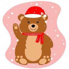 Картини по номерах "Ведмедик у шапці" 20х20см №HH8005/Strateg/