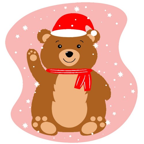 Картини по номерах "Ведмедик у шапці" 20х20см №HH8005/Strateg/