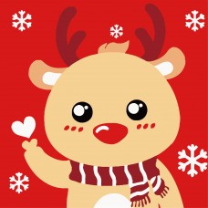 Картини по номерах "Олень у шарфі" 20х20см №HH8007/Strateg/