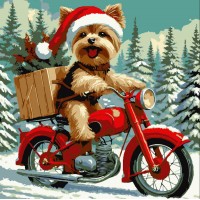 Картини по номерах "Песик у шапці" 30х30см №ES-0889/Strateg/